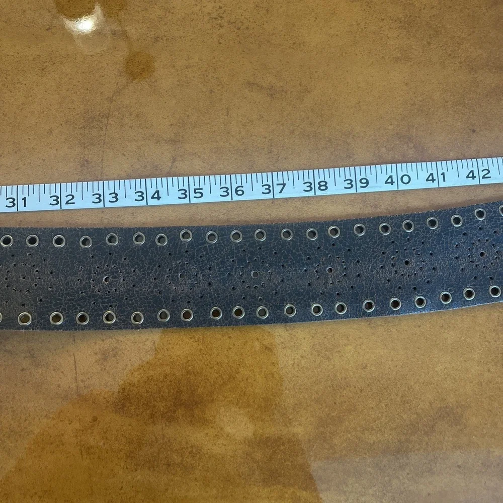 Free People Wide Leather Belt Boho Western Size Med/ Large Brown - Picture 8 of 9